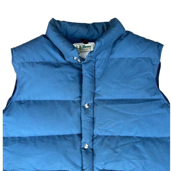 L.L. Bean Men's XL Blue Goose Down Puffer Trail Vest Snap Vintage Casual vintage - Picture 3 of 4